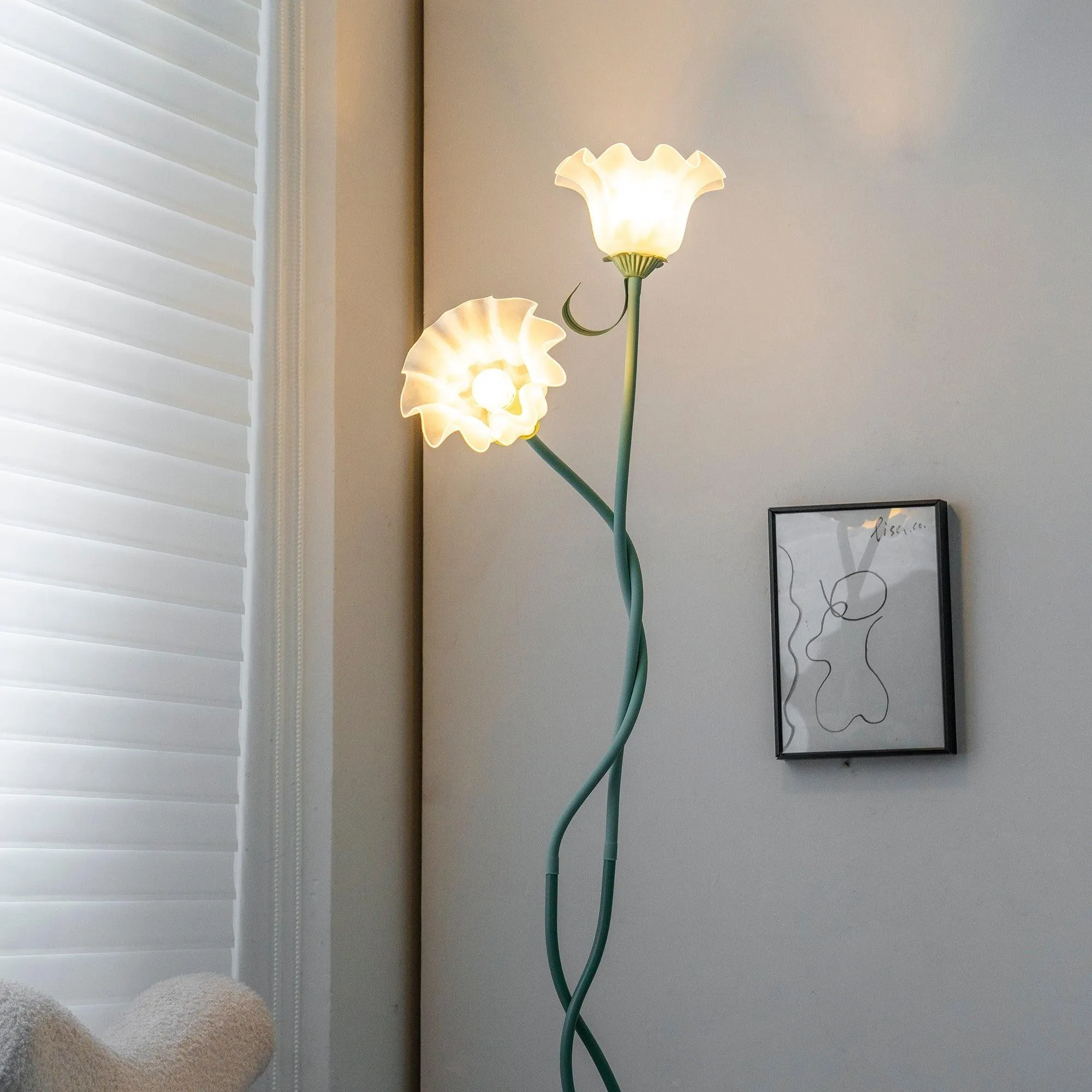 Creatieve multi-kops wikkelbloemvormige vloerlamp HL403