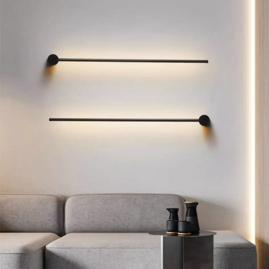 Industriële zwarte lineaire LED wandlamp HL159