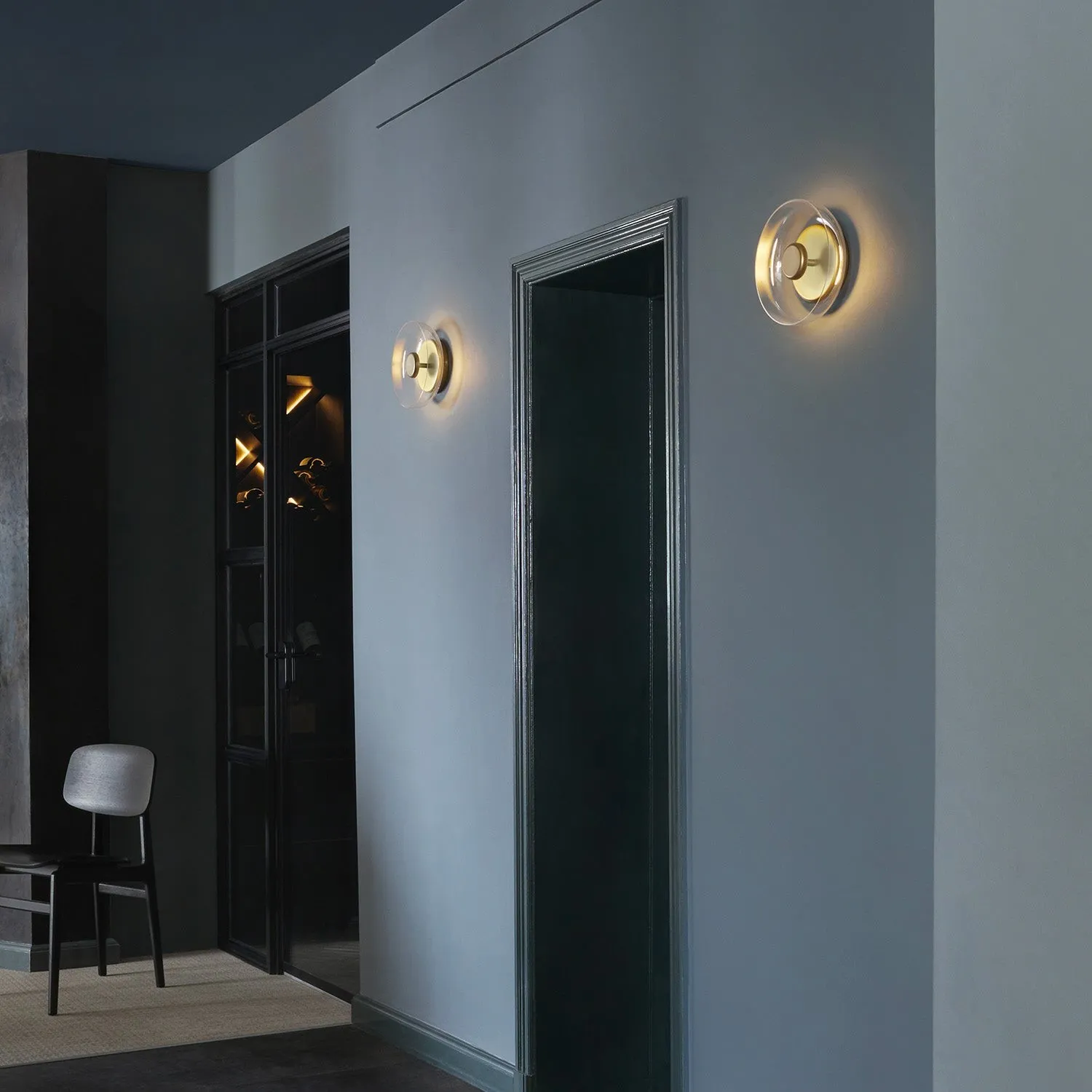 Goud LED Blossi Wandlamp Rond Glas