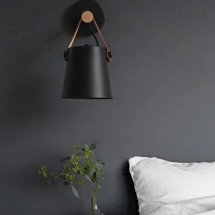 Scandinavische houten riememmer wandlamp HL62