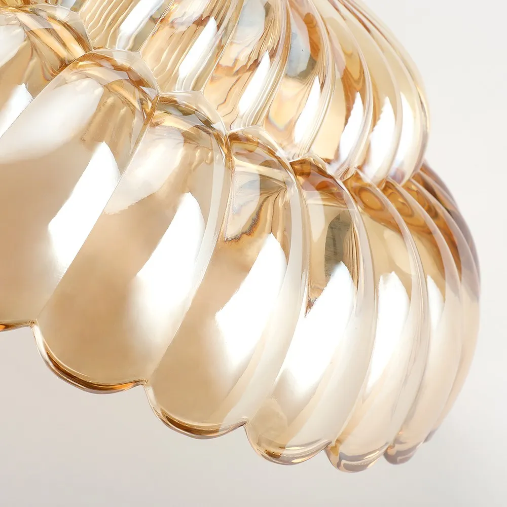 Semi-plafondlamp in parapluvorm, glazen lamp HL945