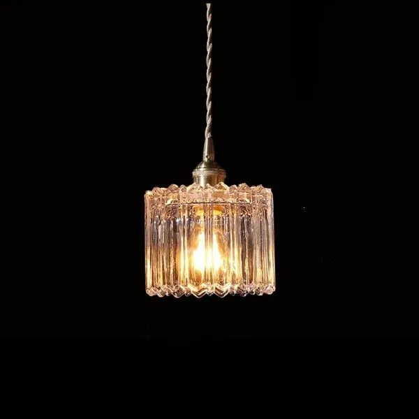 Antiek helder geribbeld glas Slaapkamer keuken hanglamp HL48