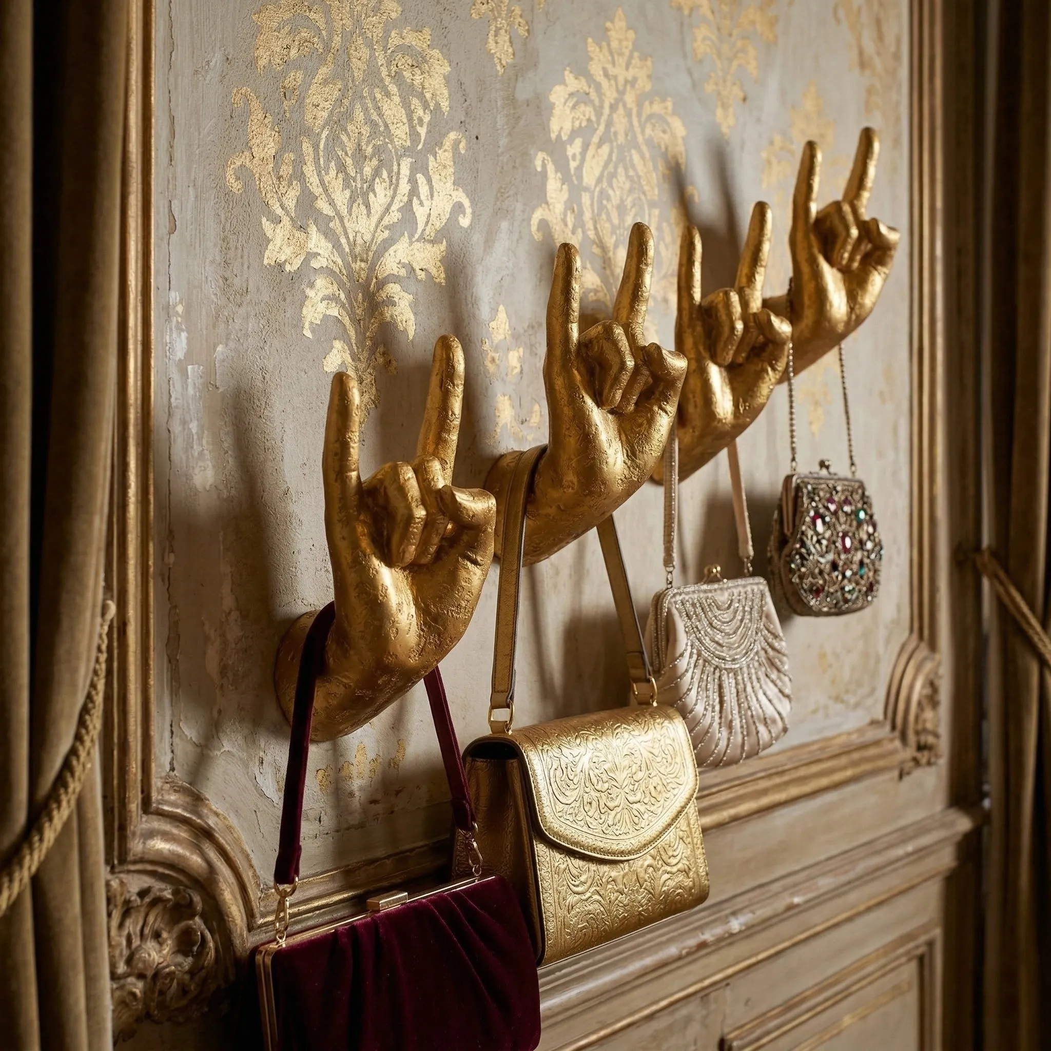 Kickra Rock On Wall Hands Gold Set - Decoratieve wandaccenten voor moderne interieurs HL2525