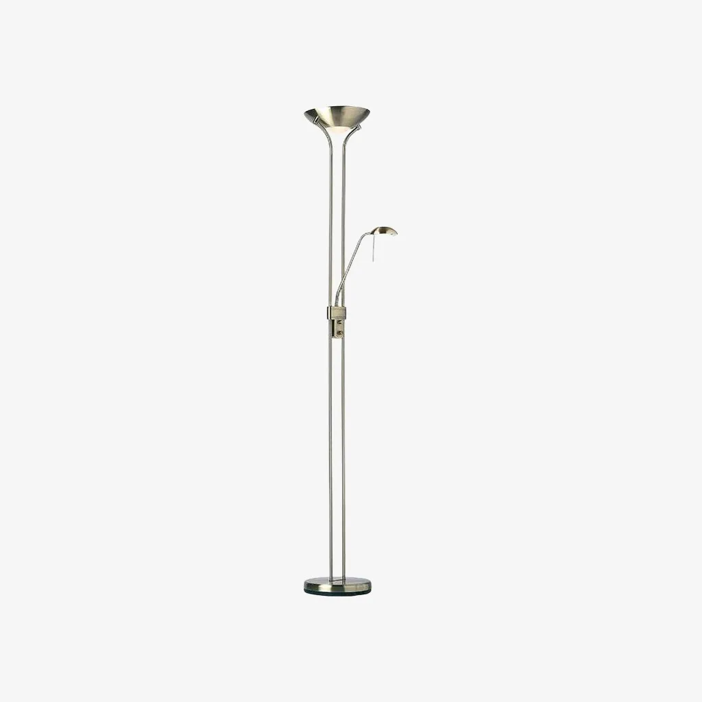 Linexis Art Deco vloerlamp van metaal en opaalglas - Dubbele lichtbron voor moderne interieurs HL2137