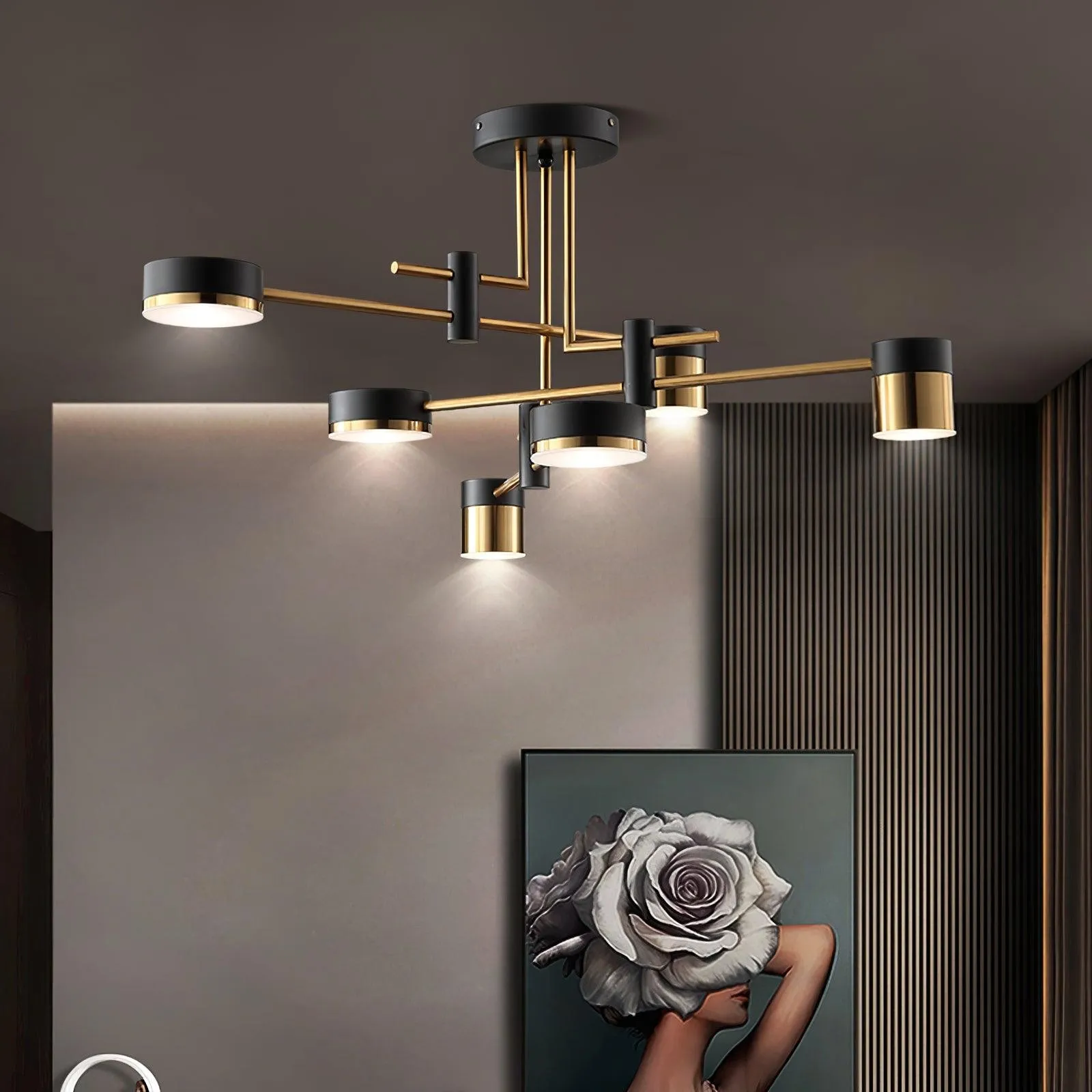 Luxe Spider Sputnik Design Metalen Schijf Plafondlamp HL1090