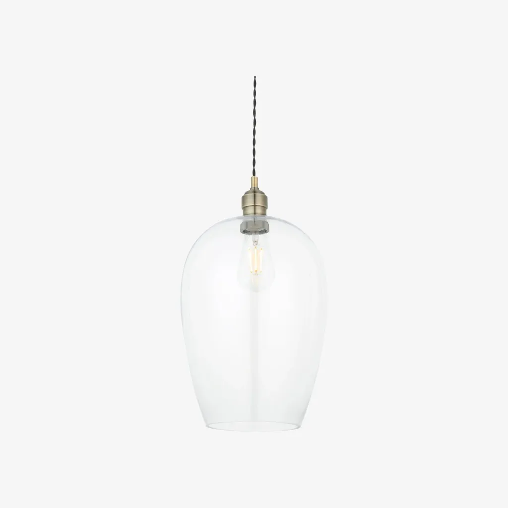 Clarione in hoogte verstelbare glazen hanglamp - Klassieke Art Deco lamp HL2231