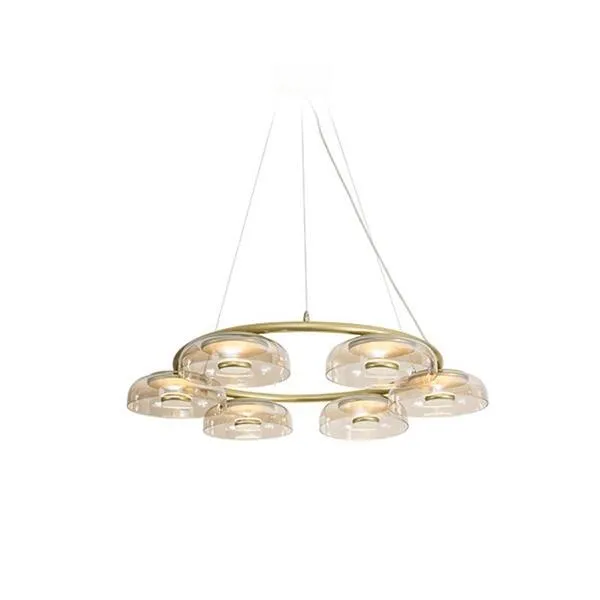 Gouden Blossi 6 Glazen LED Kroonluchter