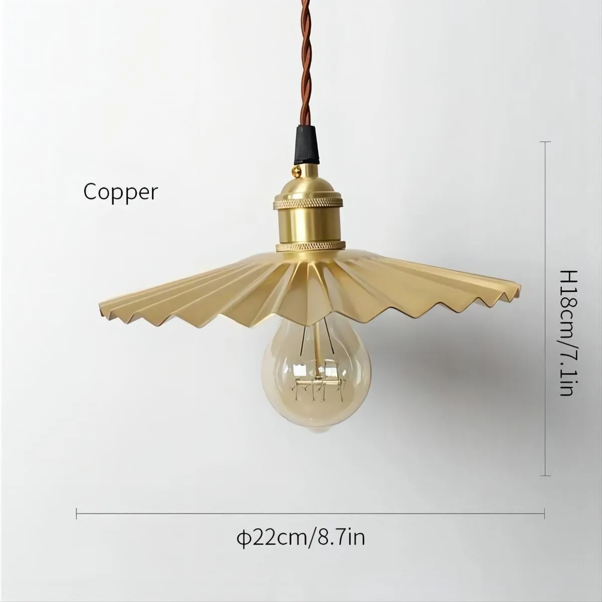 Koperen paraplu hanglamp