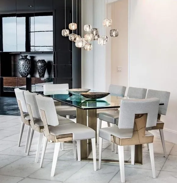 Cubie kroonluchter rookglas bol hanglamp voor kookeiland