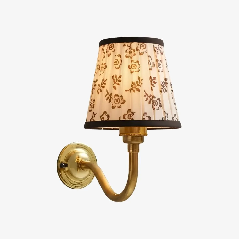 Vintage Cottaloy wandlamp met gebogen arm en stoffen bekleding voor de woonkamer of slaapkamer HL3579
