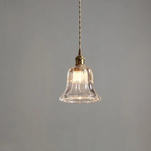 Antiek helder geribbeld glas Slaapkamer keuken hanglamp HL48