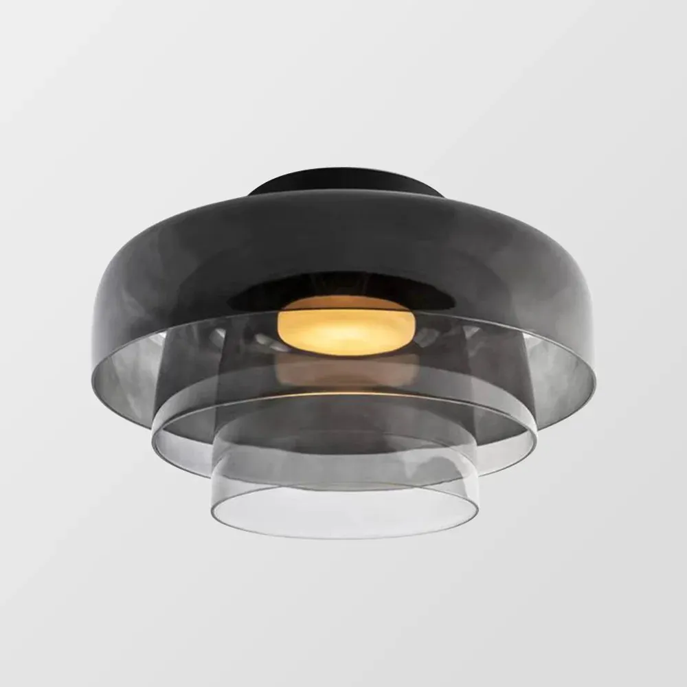 Scandinavische Glazen Schijf Plafondlamp - Noordse Macaron-stijl Lamp voor Woonkamers HL204
