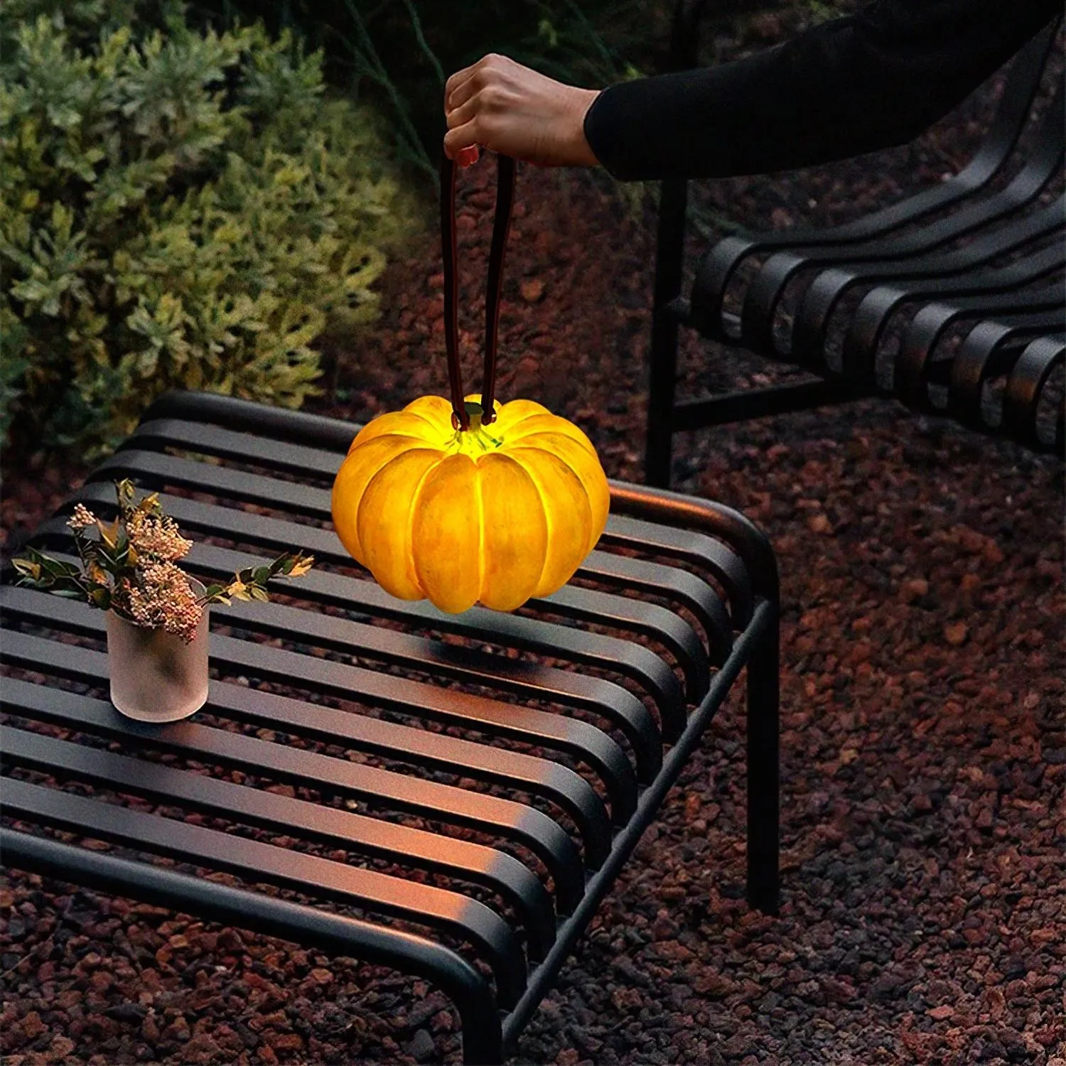 Pompoen Draagbare Tafellamp Voor Halloween Decoraties Buiten HL86