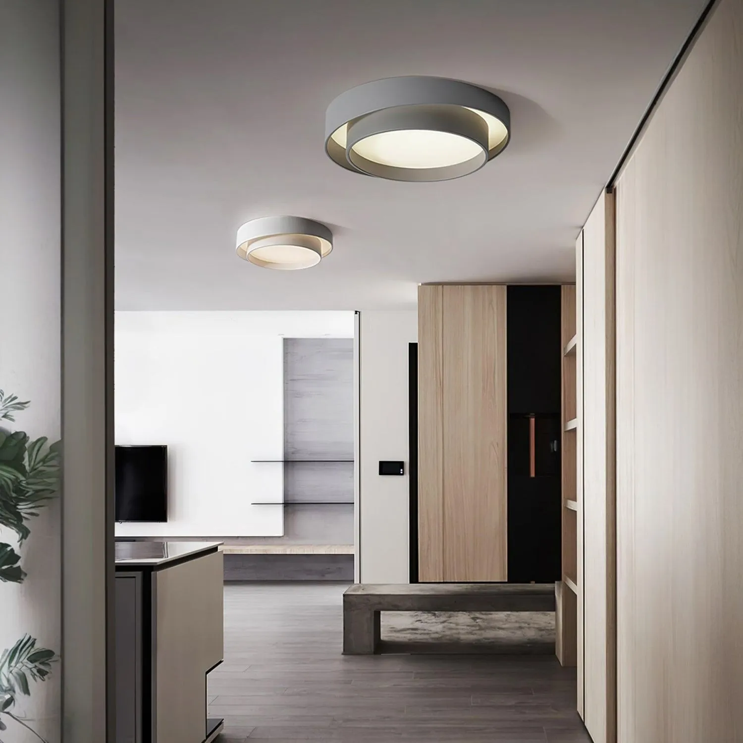 Dubbele ronde schijf Melody plafondlamp HL165