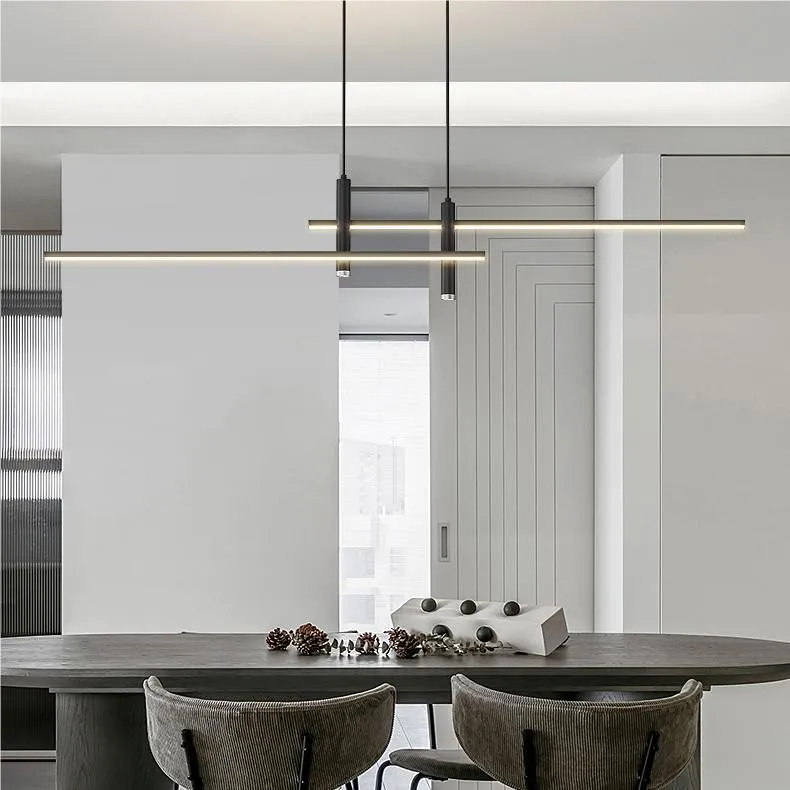 Moderne meerlaagse lineaire dimbare hanglamp HL150