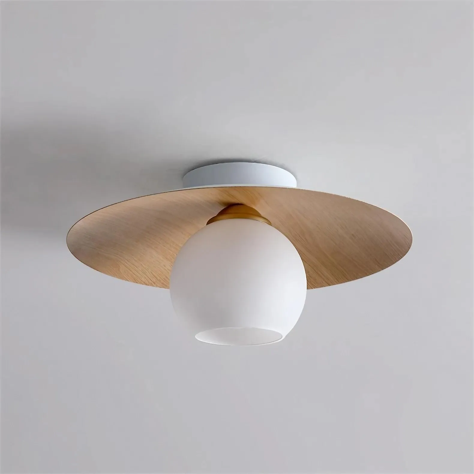 Scandinavische Glazen Geribbelde Bol Plafondlamp HL12