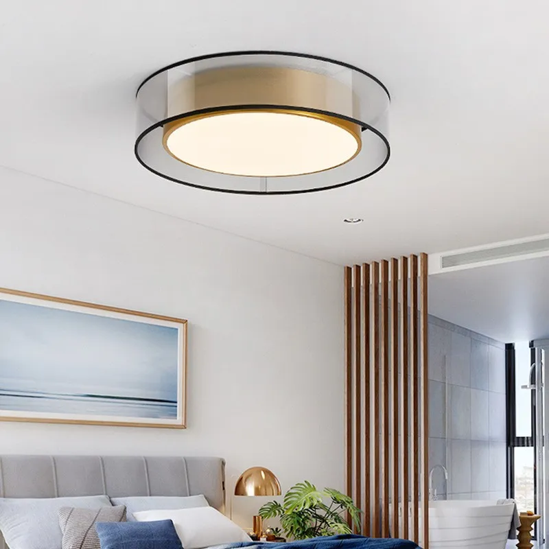 Moderne luxe ronde schijf messing plafondlamp HL172