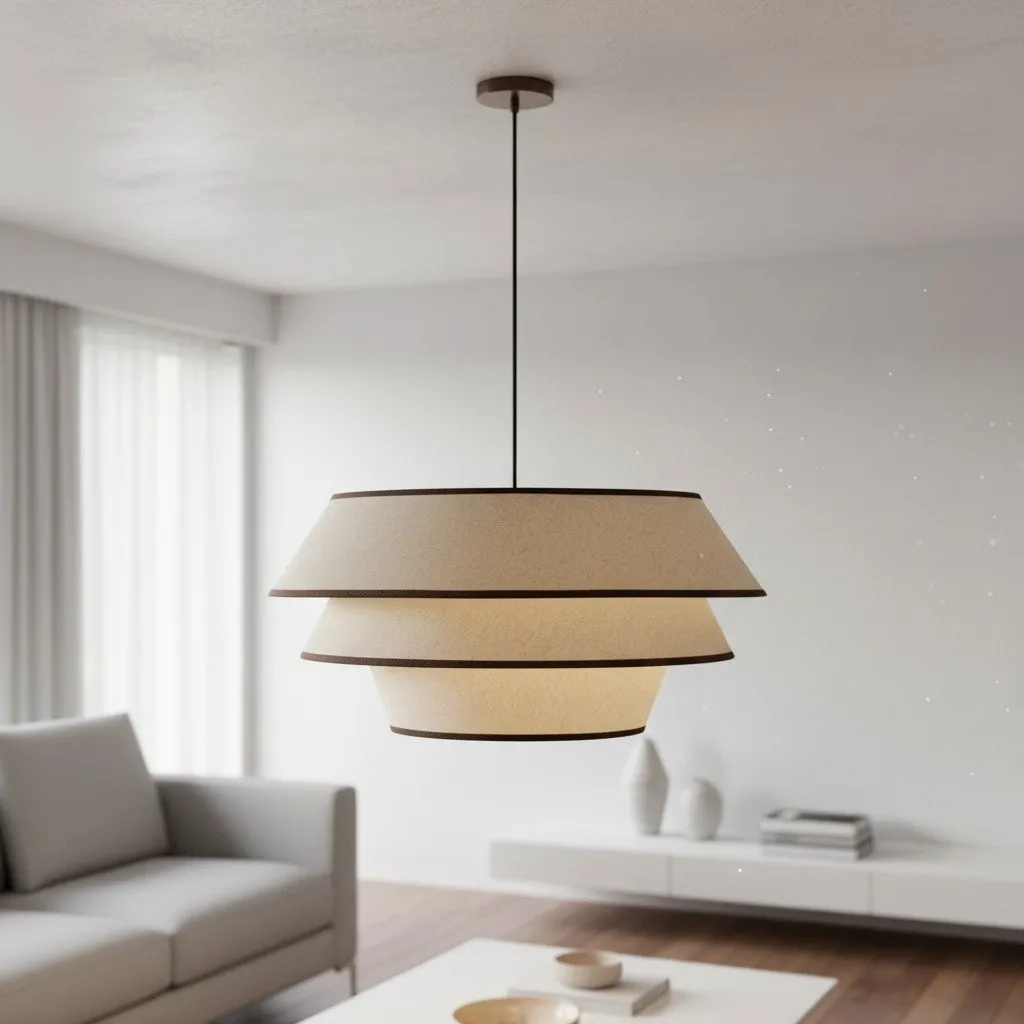 Tarivon hanglamp met stalen frame en stoffen kap - Moderne hanglamp voor eetkamers HL1875