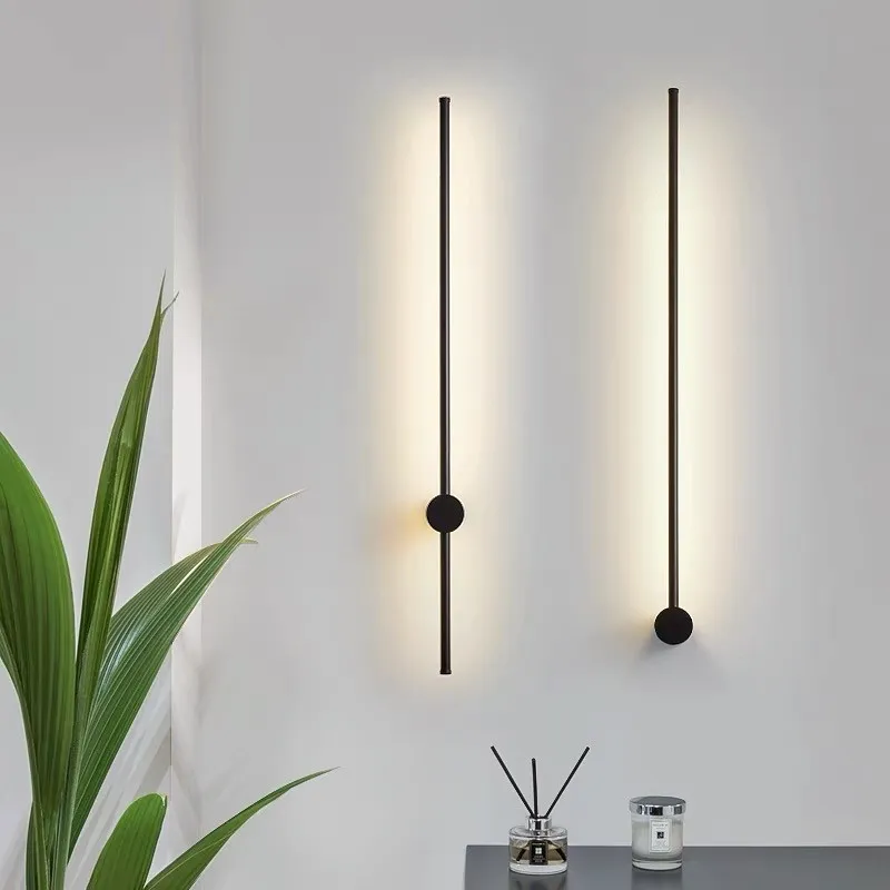 Moderne Industriële Zwarte Lineaire LED Binnen Wandlampen HL182