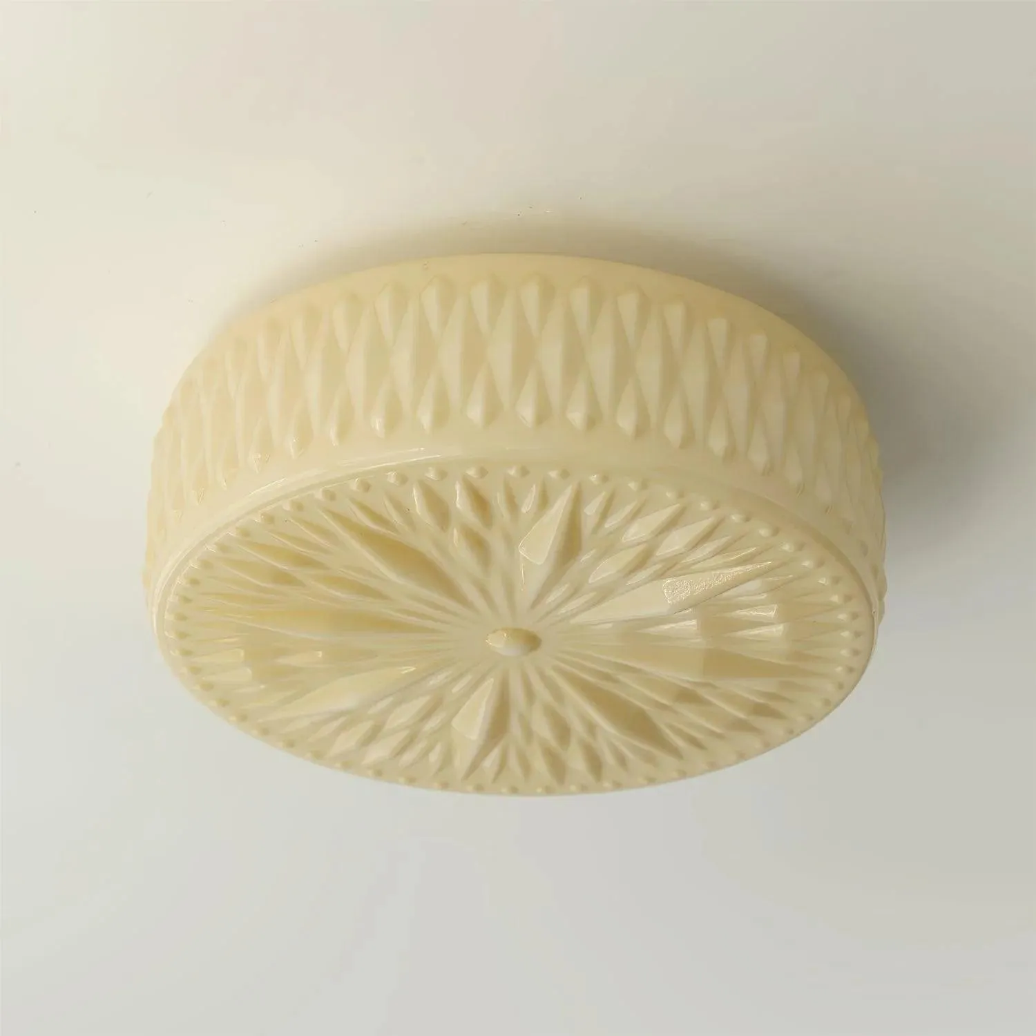 Vintage gebeeldhouwde glazen schijfplafondlamp HL194