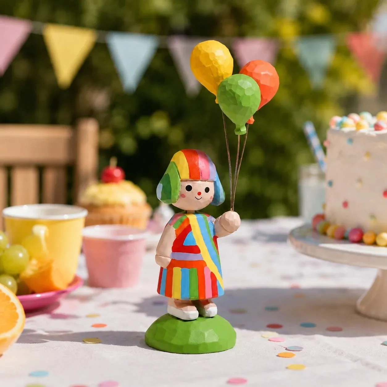 Green base set in a party setting