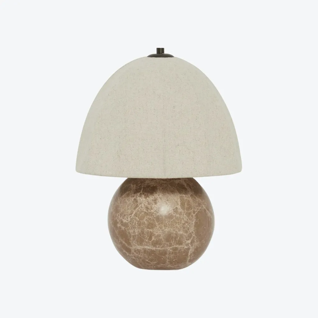 Cordove tafellamp met sculpturale bolvormige voet, artistieke tafellamp - linnen kap voor slaapkamer en woonkamer HL2280