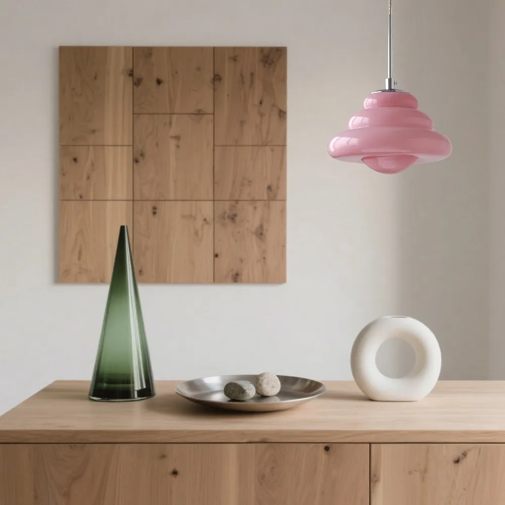 Art Deco glazen hanglamp - Bauhaus Donut kleurrijk ontwerp HL1334