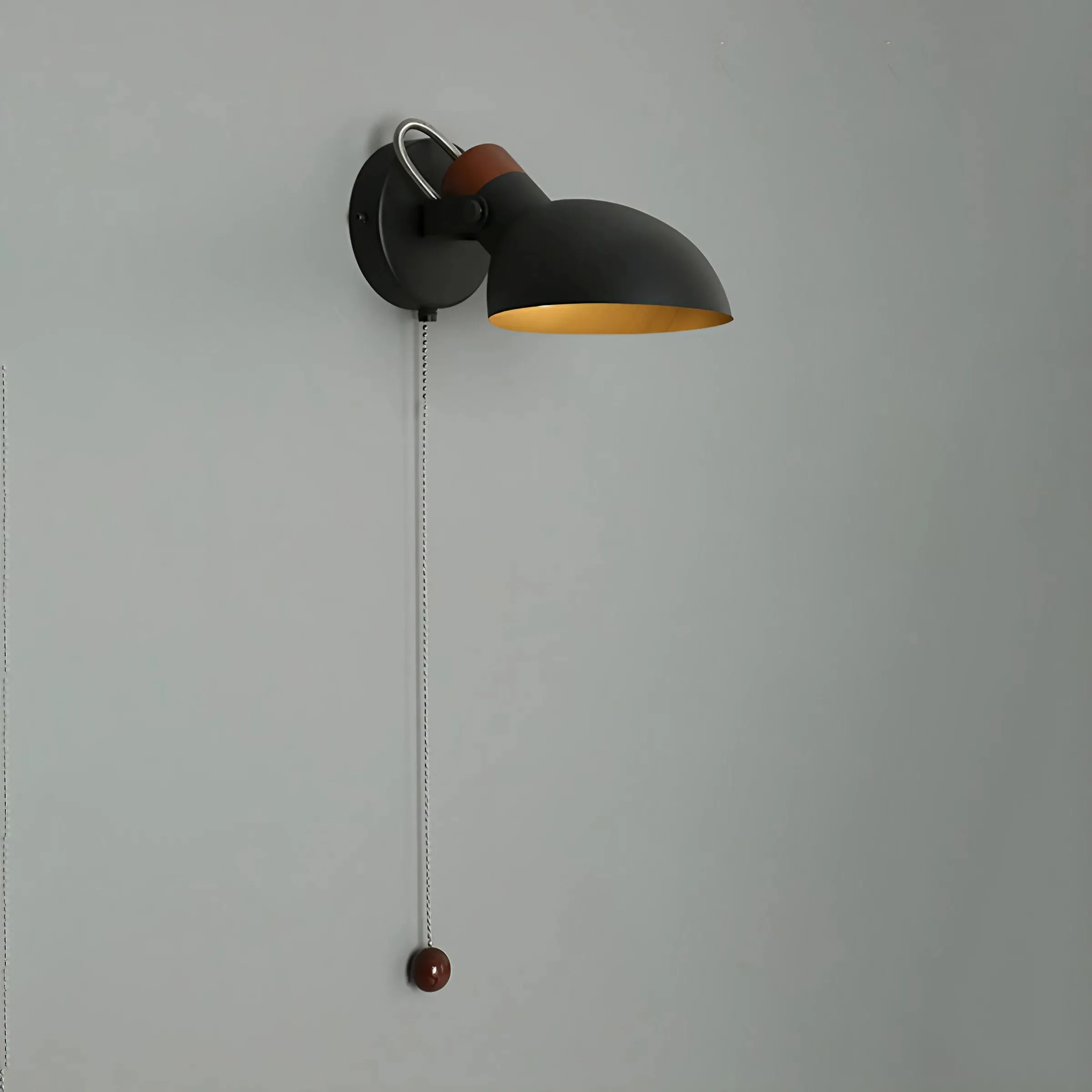 Scandinavische draaibare metalen houten wandlamp HL74