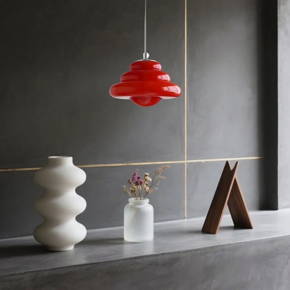 Art Deco glazen hanglamp - Bauhaus Donut kleurrijk ontwerp HL1334