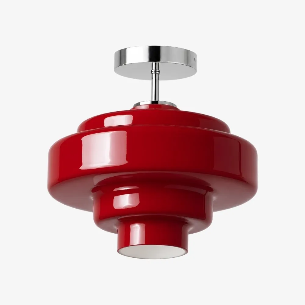 Koloro glazen plafondlamp - gelaagde, afgeronde lampenkap voor hal of garderobe HL3581