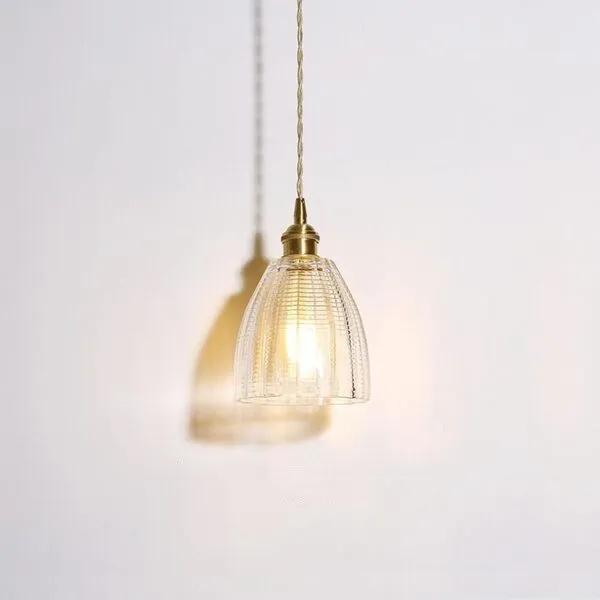 Antiek helder geribbeld glas Slaapkamer keuken hanglamp HL48