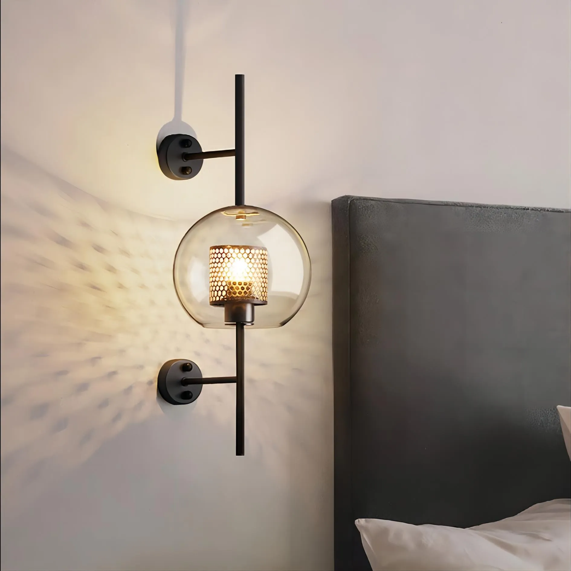 Vintage Glazen Wandlamp Woonkamer Industrieel HL50