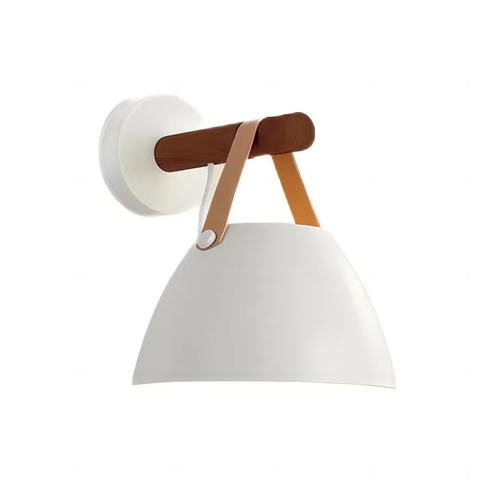 Scandinavisch design walnoothouten riemwandkandelaar HL89