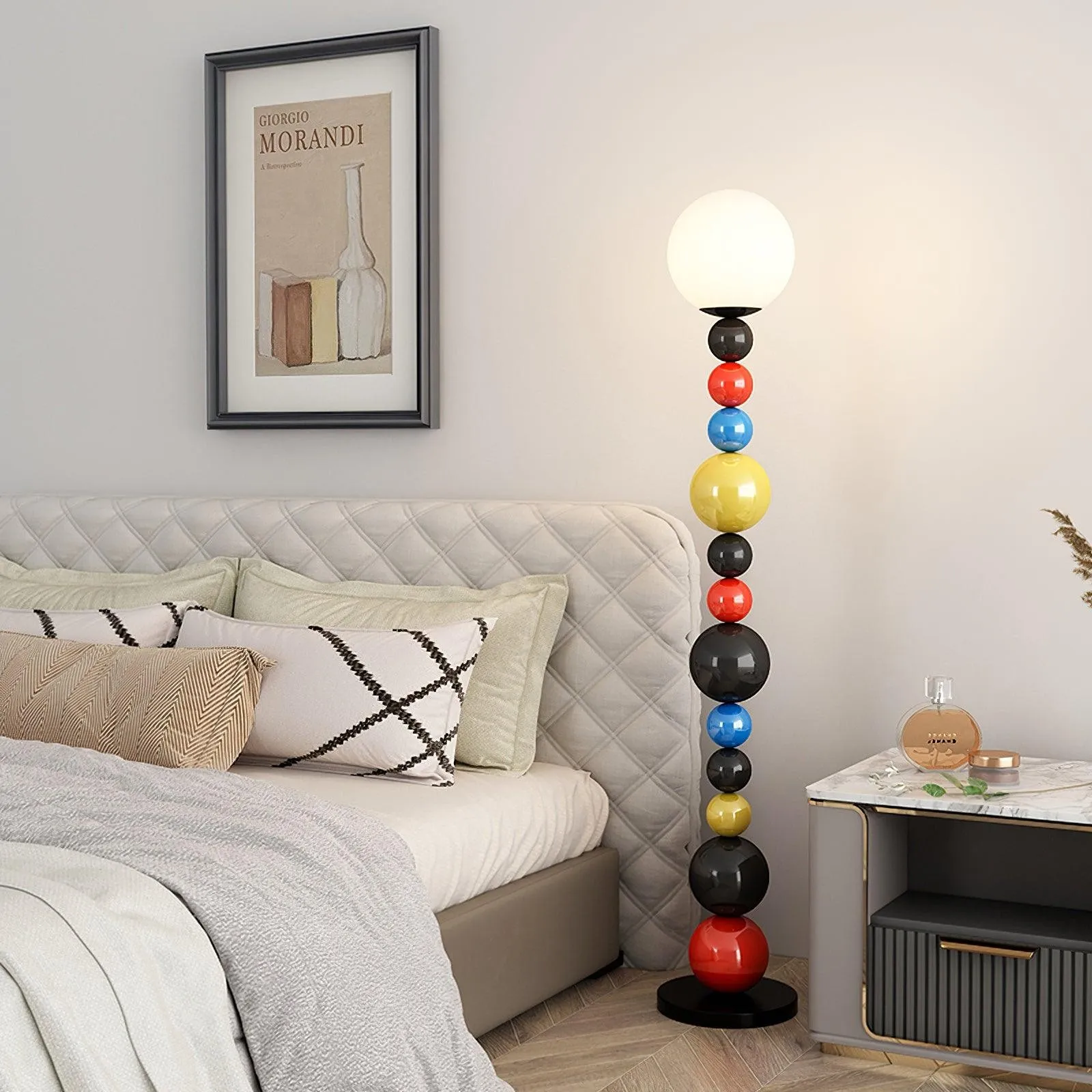Kleurrijke ronde bol vloerlamp HL485