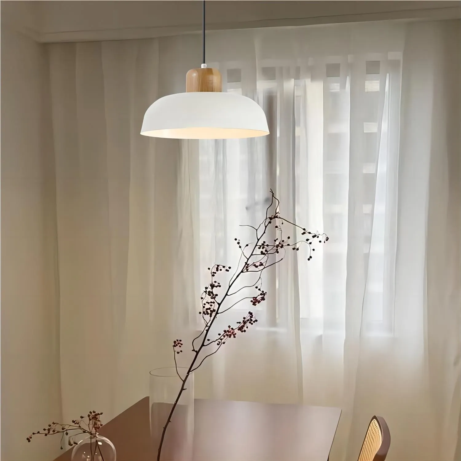 Scandinavische Houten Kom Vorm Keuken Hanglamp HL101