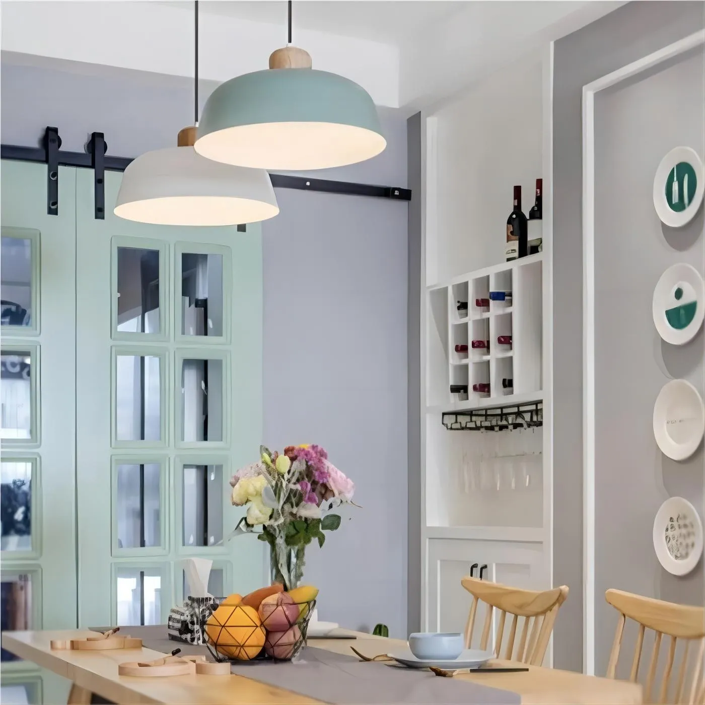 Scandinavische Houten Kom Vorm Keuken Hanglamp HL101
