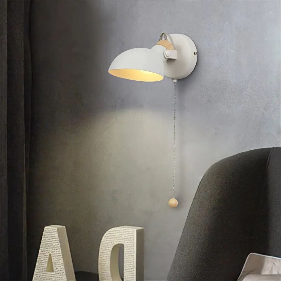 Scandinavische draaibare metalen houten wandlamp HL74