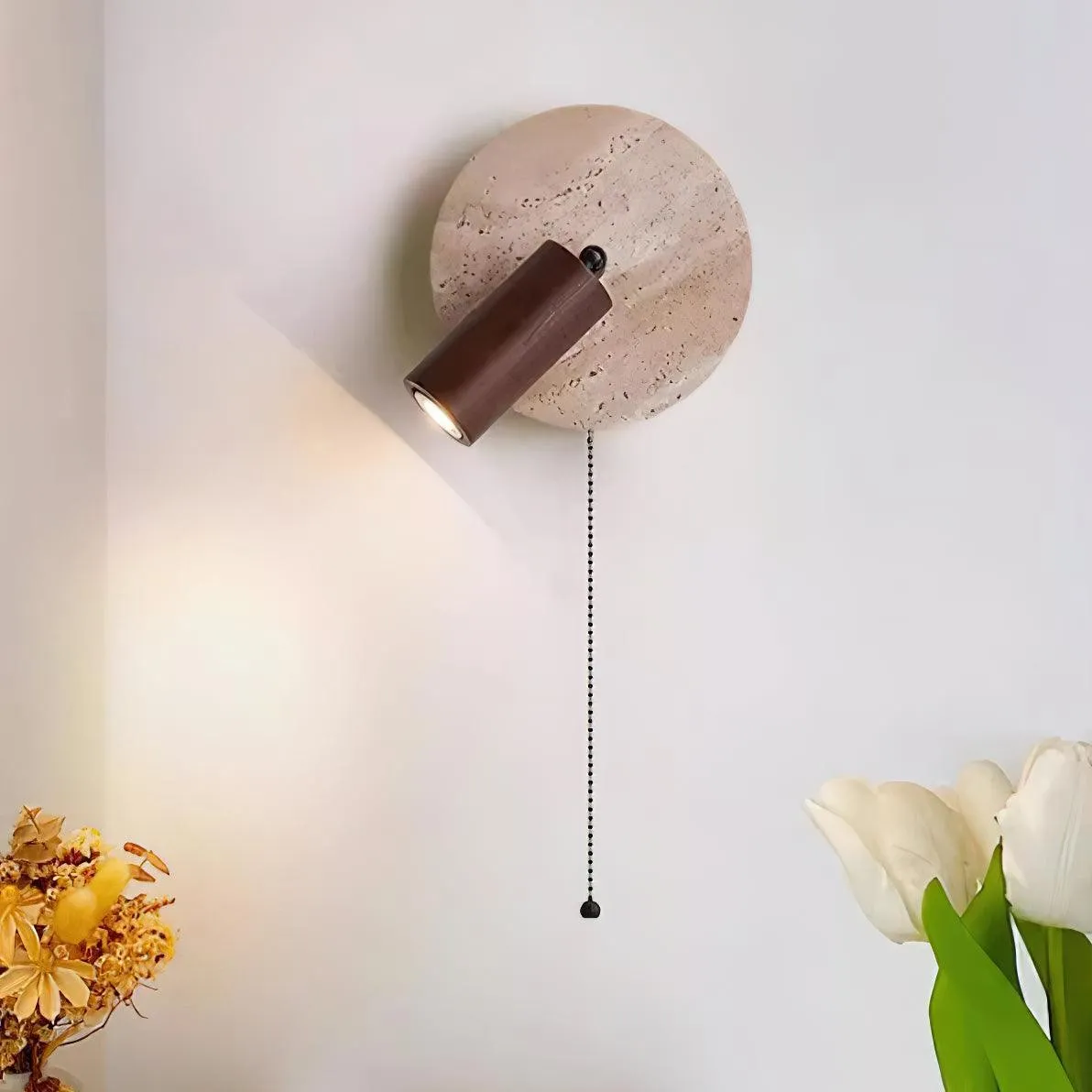 Vintage gele travertijn wandlamp HL712