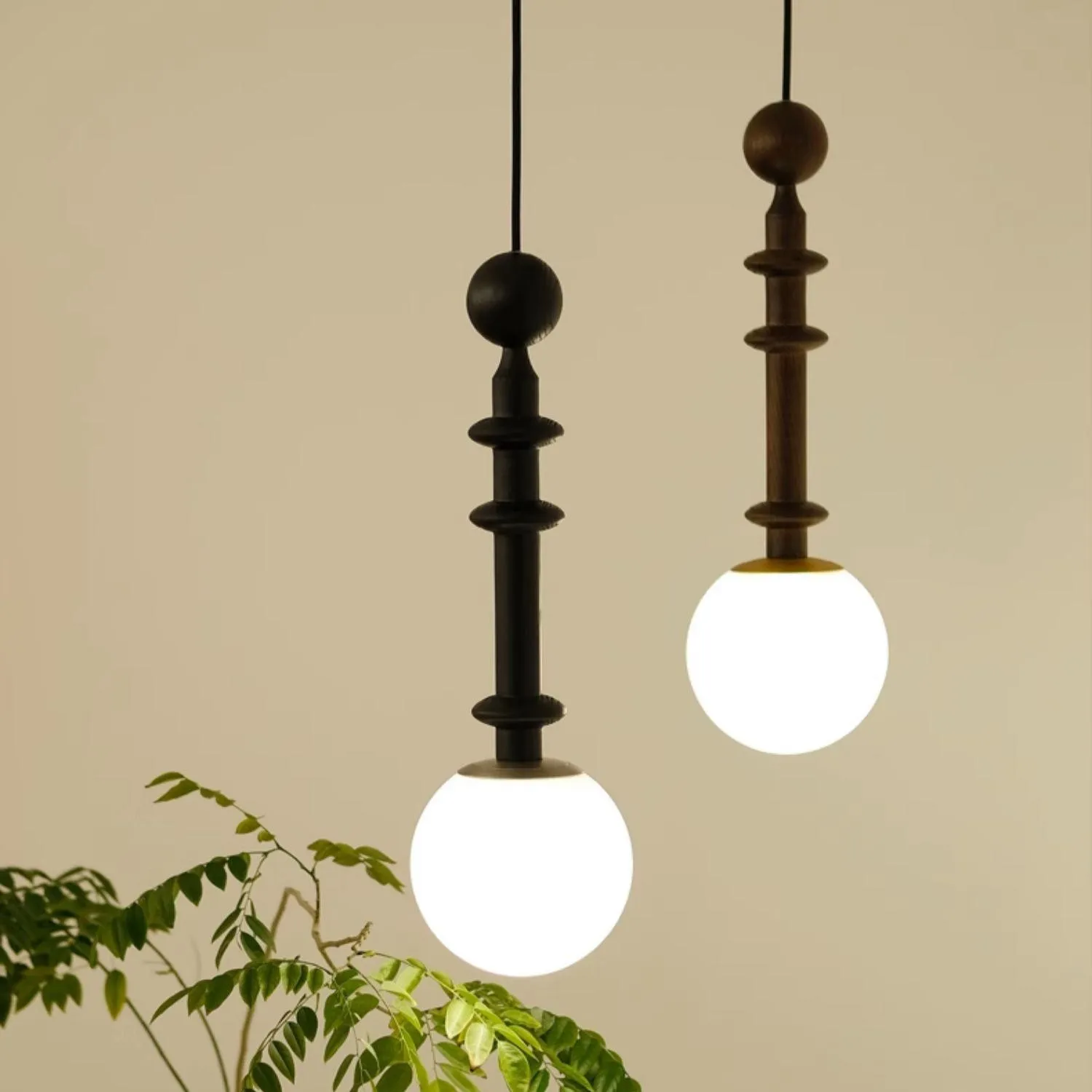 Eetkamer Houten Romeinse Kolom Hanglamp HL60