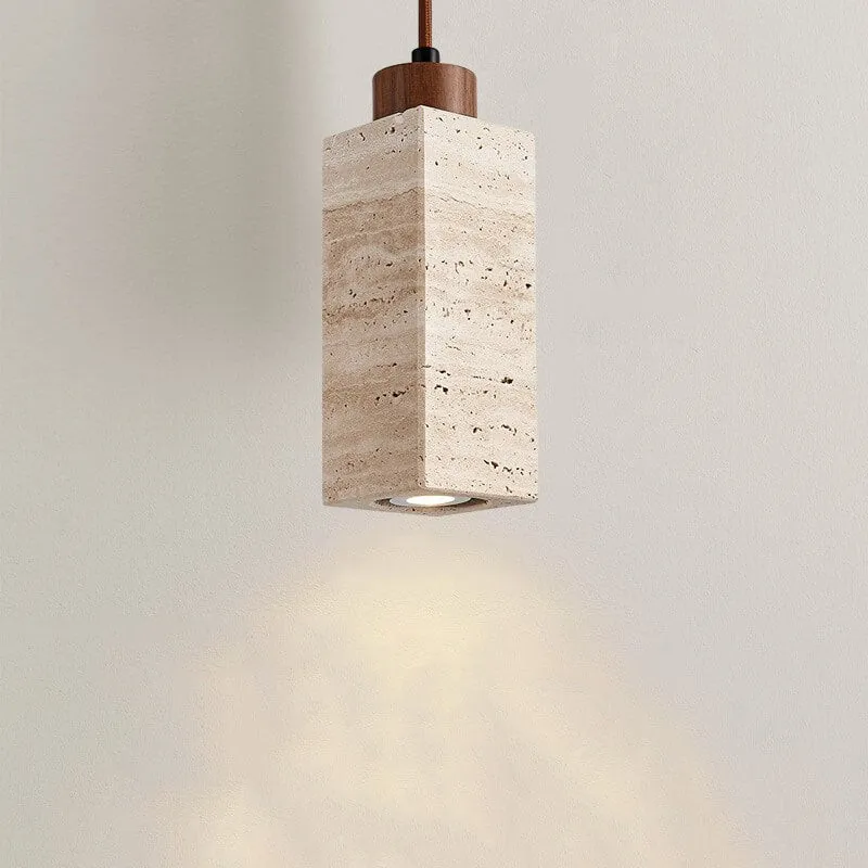 Wabi Sabi hanglamp van massief hout en steen HL971