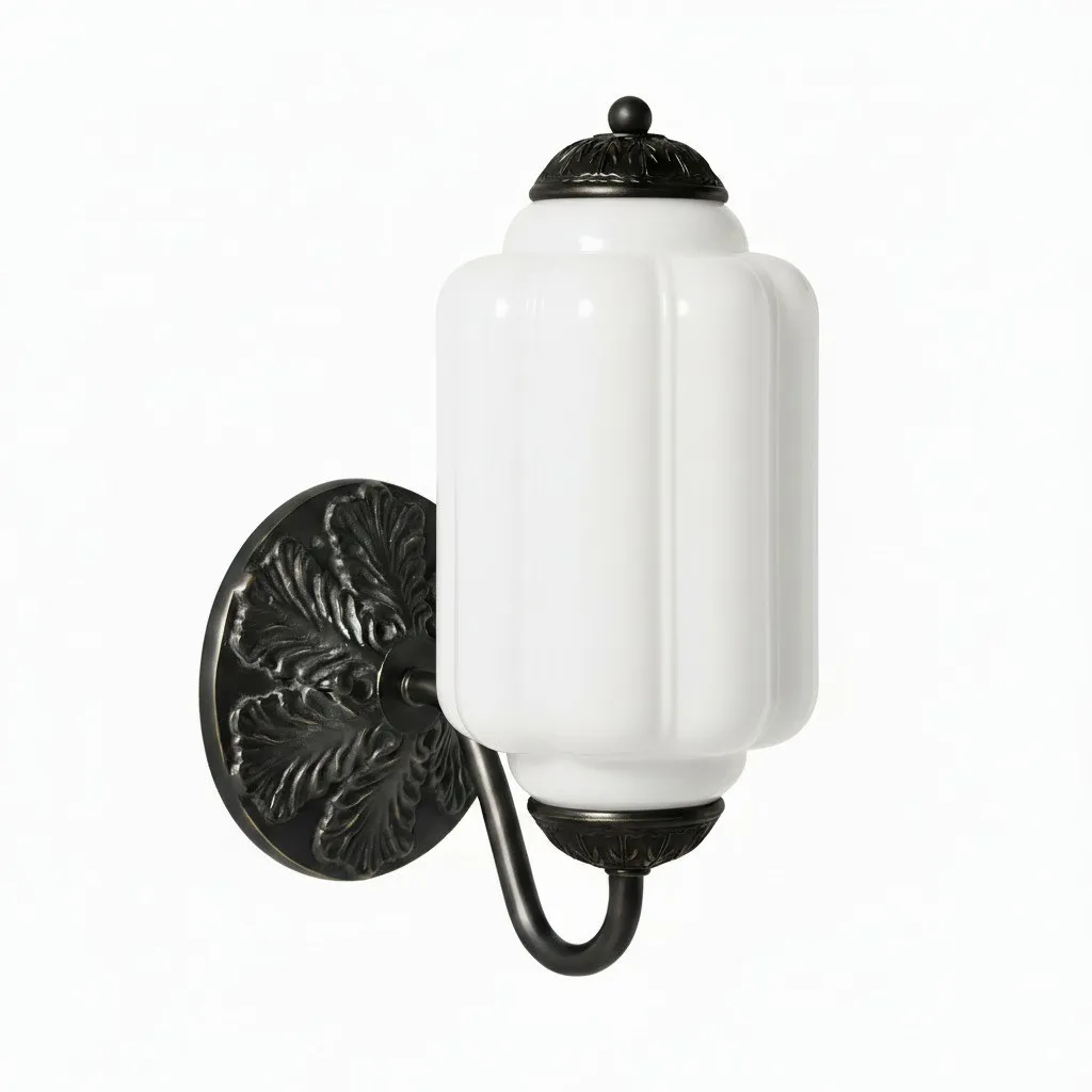 Vintage Melkglas Eloise Kandelaar Wandlamp HL844