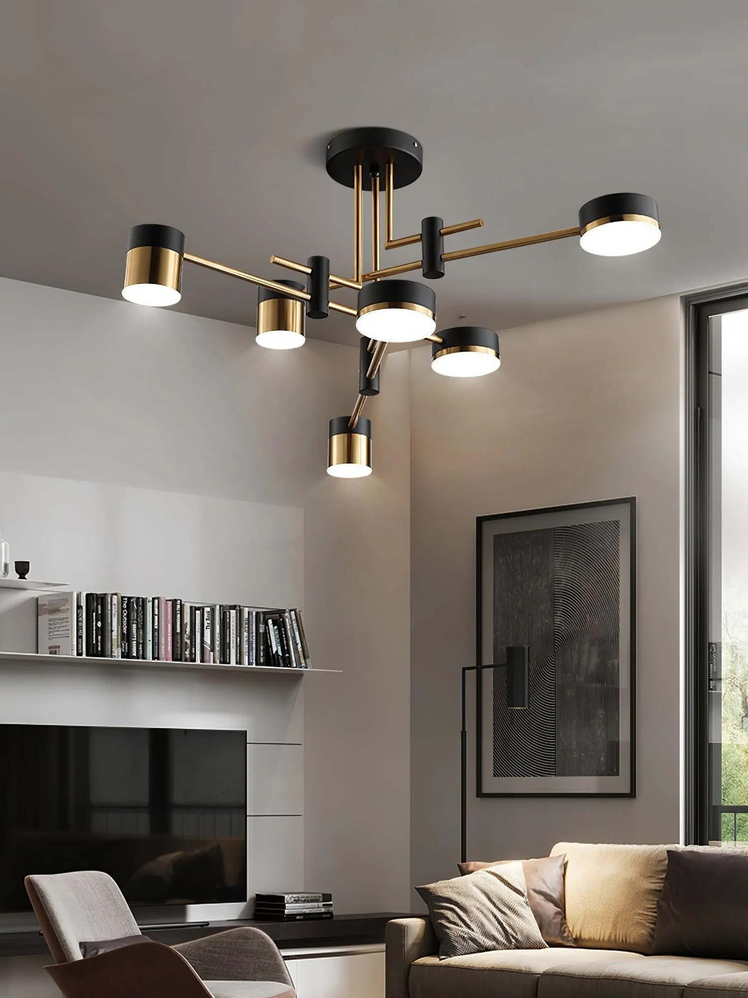 Luxe Spider Sputnik Design Metalen Schijf Plafondlamp HL1090