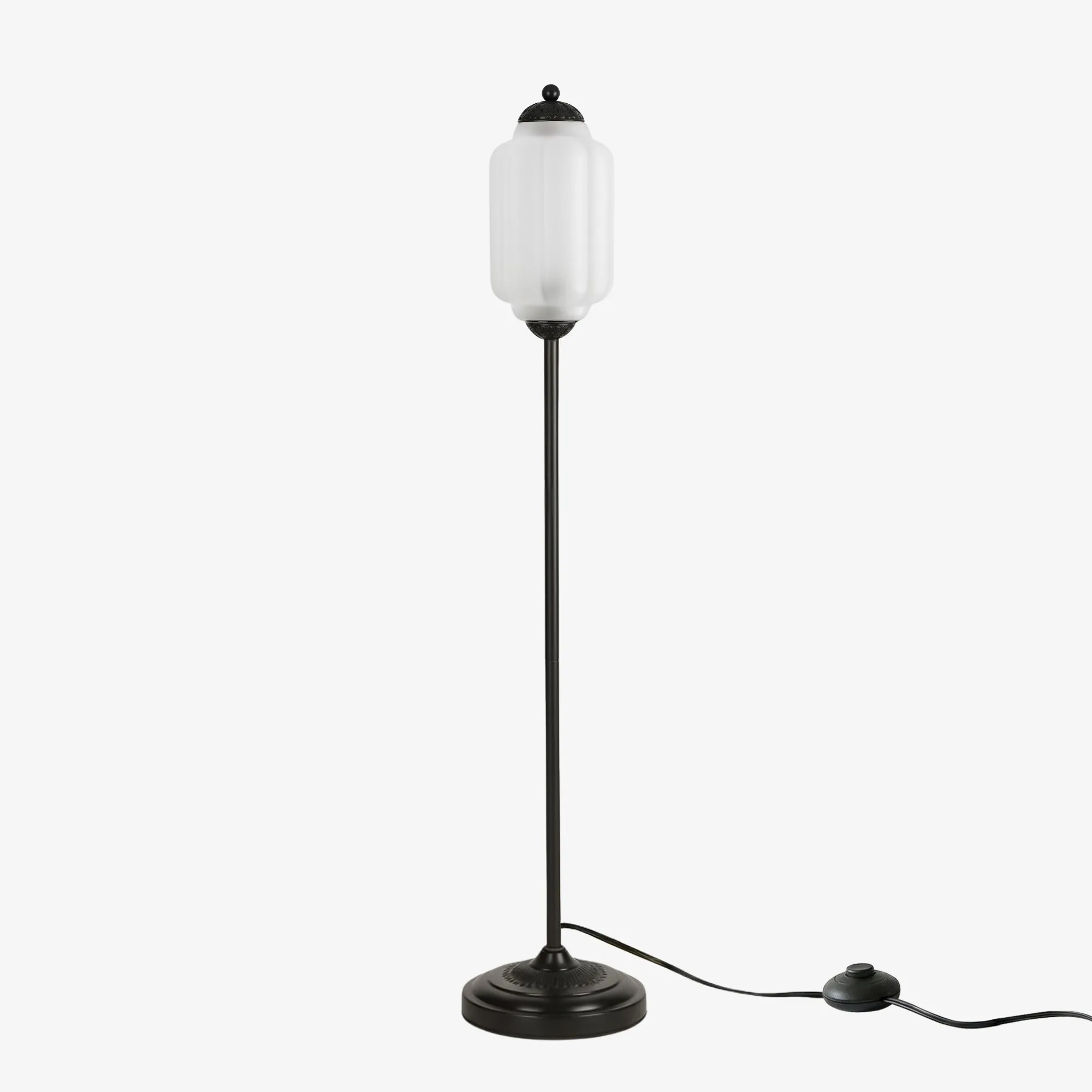 Eloise Vloerlamp van getextureerd glas in pompoenvorm - Organisch artistiek ontwerp en retrostijl voor de woonkamer HL2510