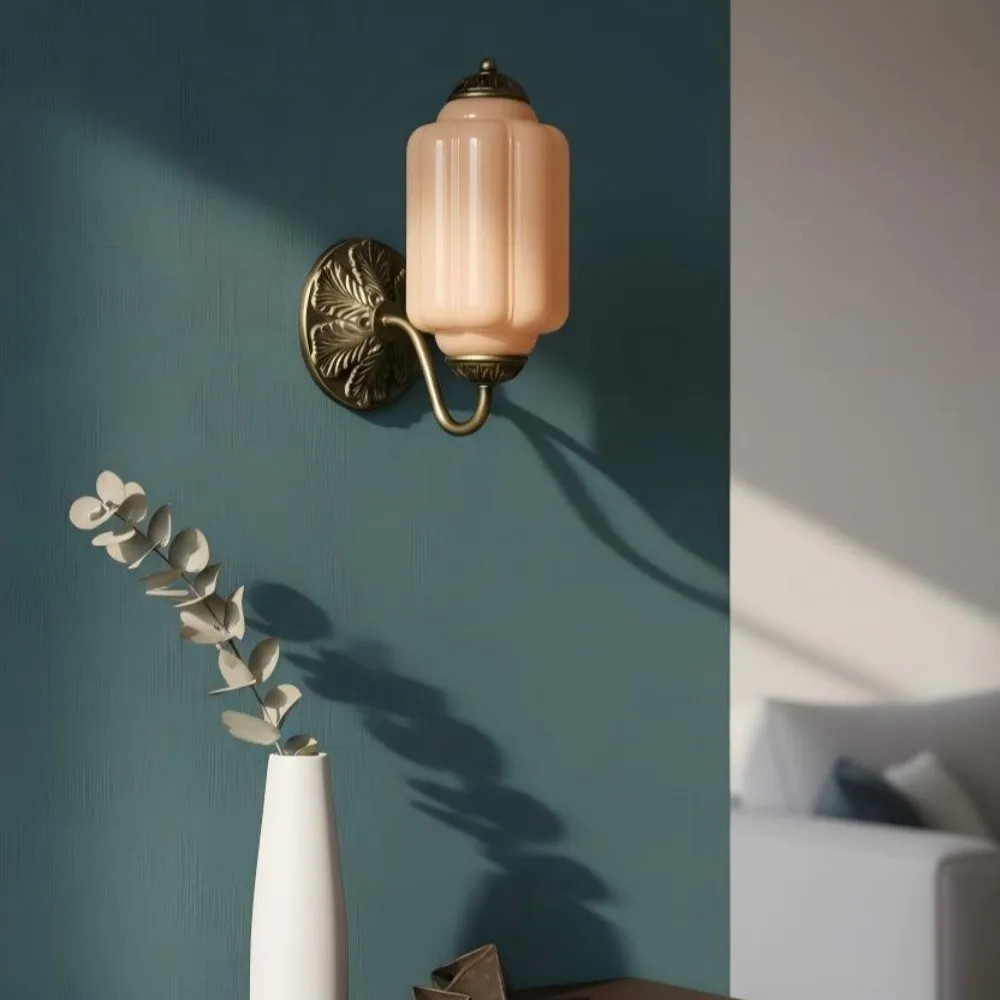 Vintage Melkglas Eloise Kandelaar Wandlamp HL844