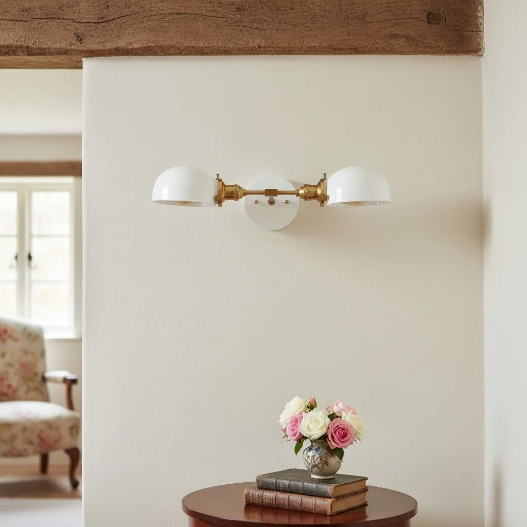 Ornato Luxe Mid-Century Vanity Light - Badkamerarmatuur van messing met opaalglas HL1688