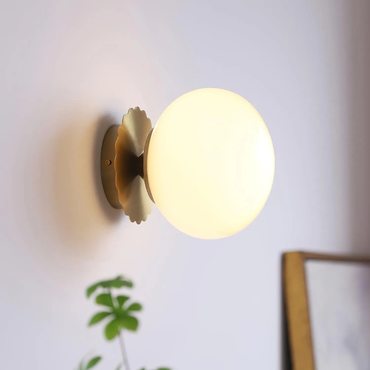 Middeleeuwse Bauhaus Glazen Bal Wandlamp HL290