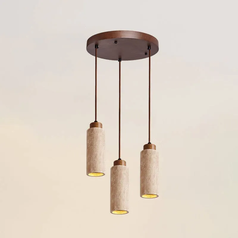 Wabi Sabi hanglamp van massief hout en steen HL971