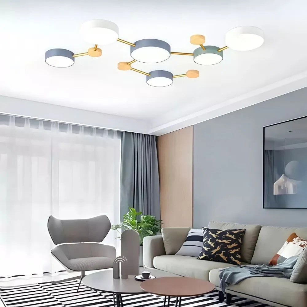 Nordic ronde LED plafondlamp - houten taklamp voor slaapkamer HL1347