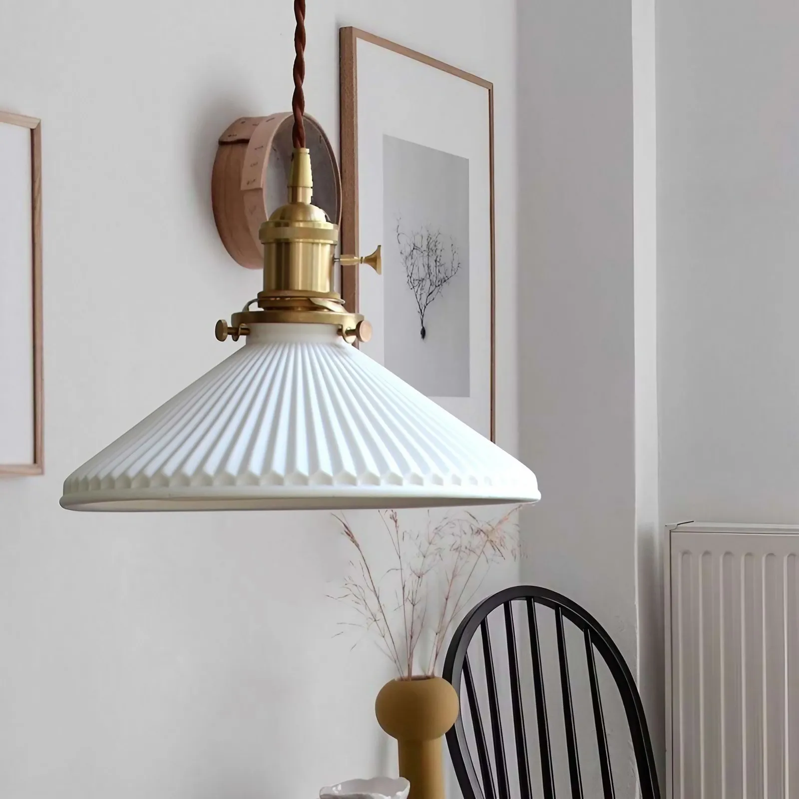 Moderne Kunst Design Geplooide Keramische Wandlamp HL281