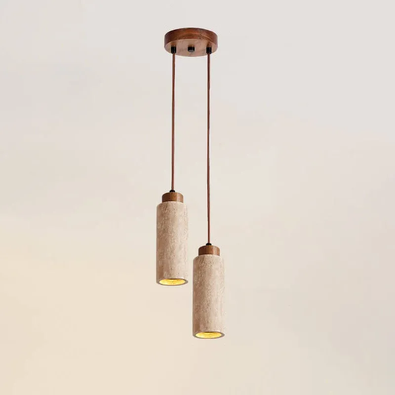 Wabi Sabi hanglamp van massief hout en steen HL971